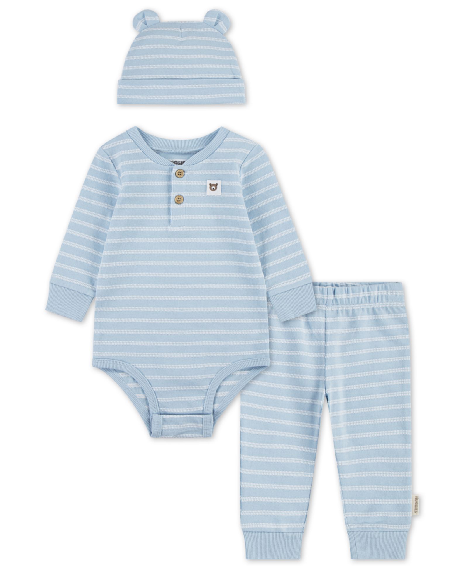 Комплект из 3 предметов Huggies: боди, брюки и шапочка для мальчиков