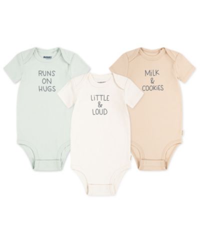 Huggies Baby Boys' and Girls' Short-Sleeve Bodysuit, 3-Pack Set