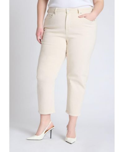 Женские джинсы ELOQUII Plus Size The Naomi Comfort Stretch Straight Crop