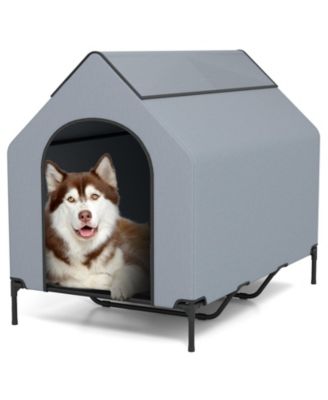 Elevated Pet House for Outdoors with Ventilated Windows – Waterproof and Comfortable Pet Shelter