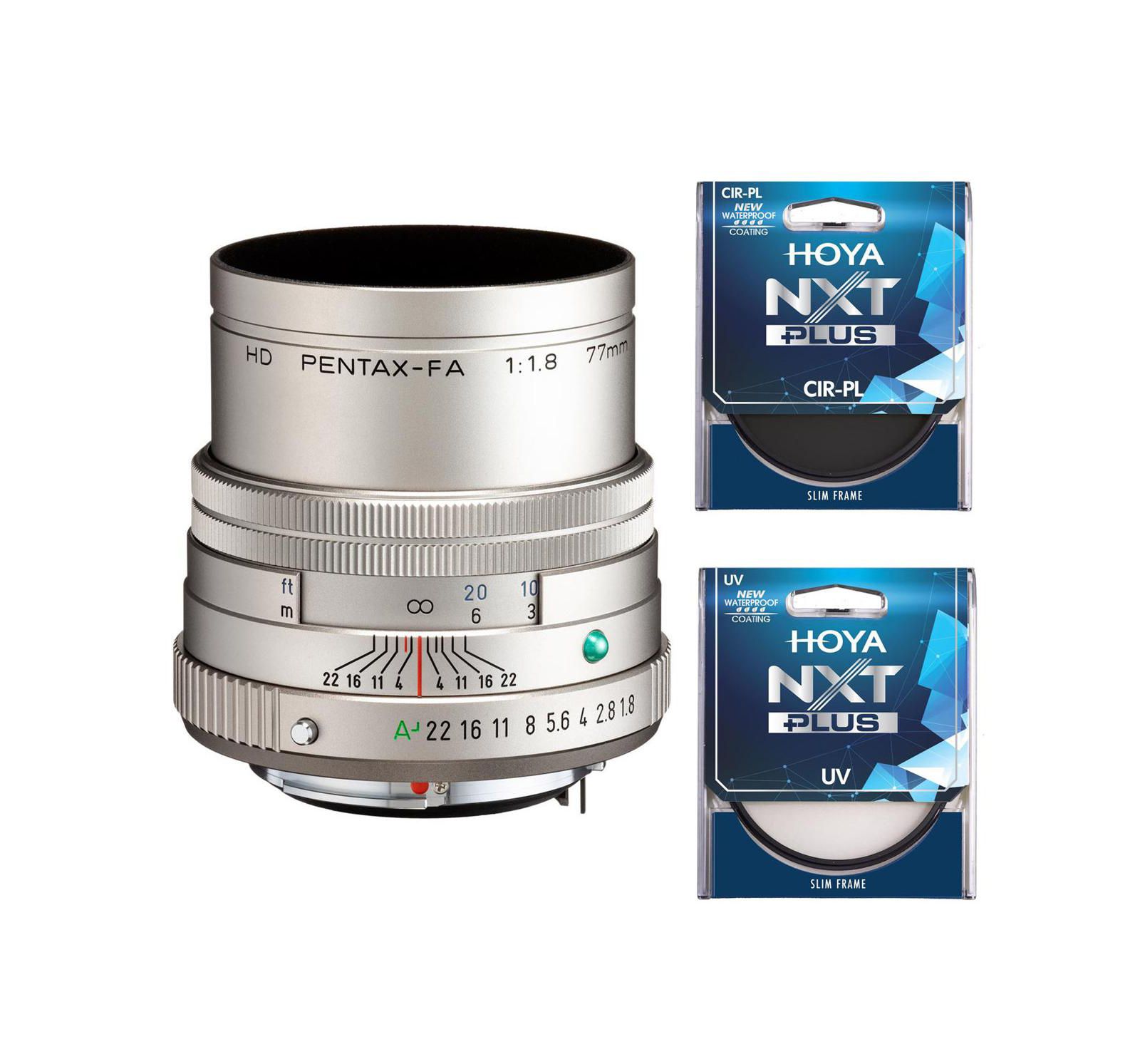 Объектив Pentax HD Pentax-FA 77mm f/1.8 Limited, Silver, комплект с фильтром Hoya 49mm UV+CPL