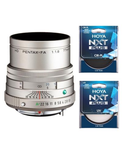 Объектив Pentax HD Pentax-FA 77mm f/1.8 Limited, Silver, комплект с фильтром Hoya 49mm UV+CPL