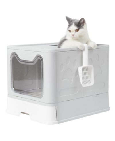 BINGOPAW Foldable Cat Litter Box Portable Pet Litter Boxes Toilet