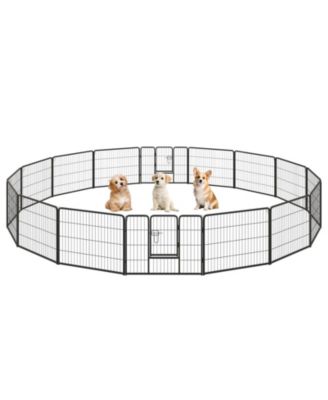 Adjustable Dog Playpen with Lockable Door for Indoor and Outdoor Pet Play Area