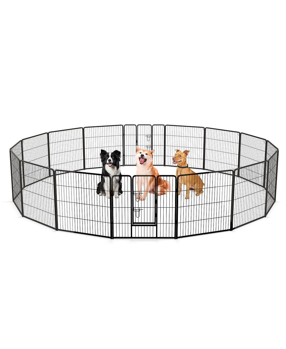Adjustable Dog Playpen with Lockable Door for Indoor and Outdoor Pet Play Area
