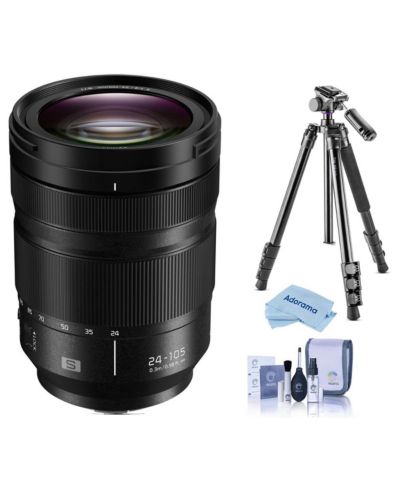 Panasonic LUMIX S 24-105mm f/4 O.I.S. Объектив для L Mount, комплект с штативом Takama и набором для чистки