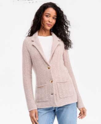 Charter Club Women's 100% Cashmere Herringbone Stitch Blazer, Macy's Exclusive