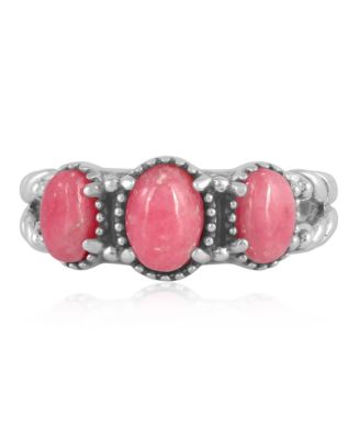 Серебряное кольцо American West Jewelry с родонитом и тремя камнями, размер 10
