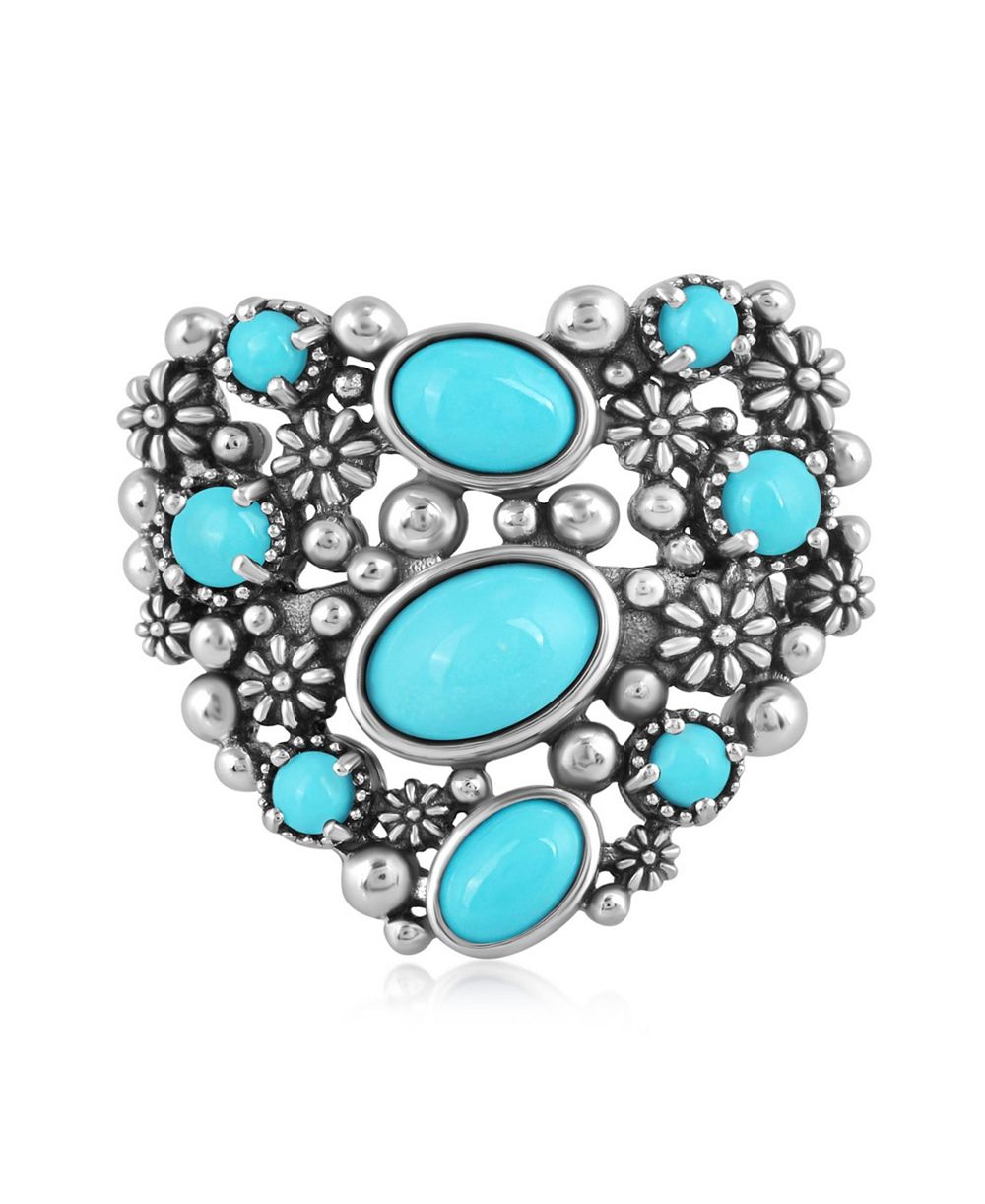 Серебряное кольцо American West Jewelry с сердцем из бирюзы Sleeping Beauty