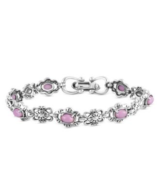 Sterling Silver Phosphosiderite Concha Link Bracelet, Size Medium