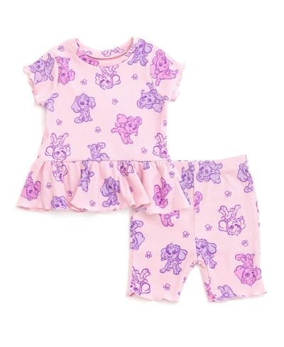 Paw Patrol Little Girls Skye 2-Piece Tee and Bike Shorts Set