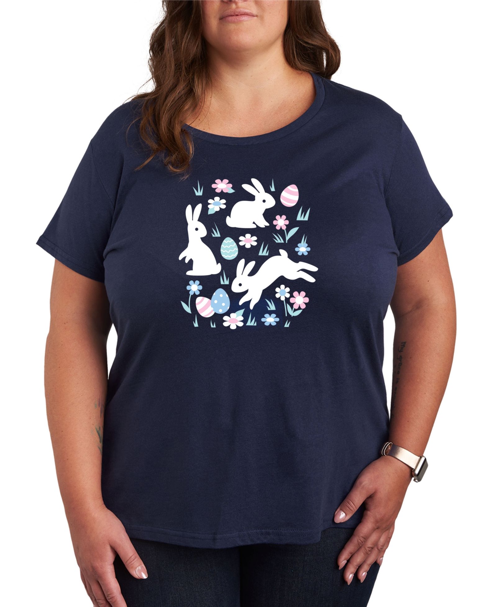 Женская футболка Hybrid Apparel Plus Size с принтом Bunny Easter