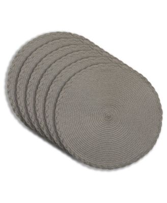 Dainty Home Braided 15" Round Woven Placemats Set of 6 - Durable, Reversible and Non-Slip Table Mats
