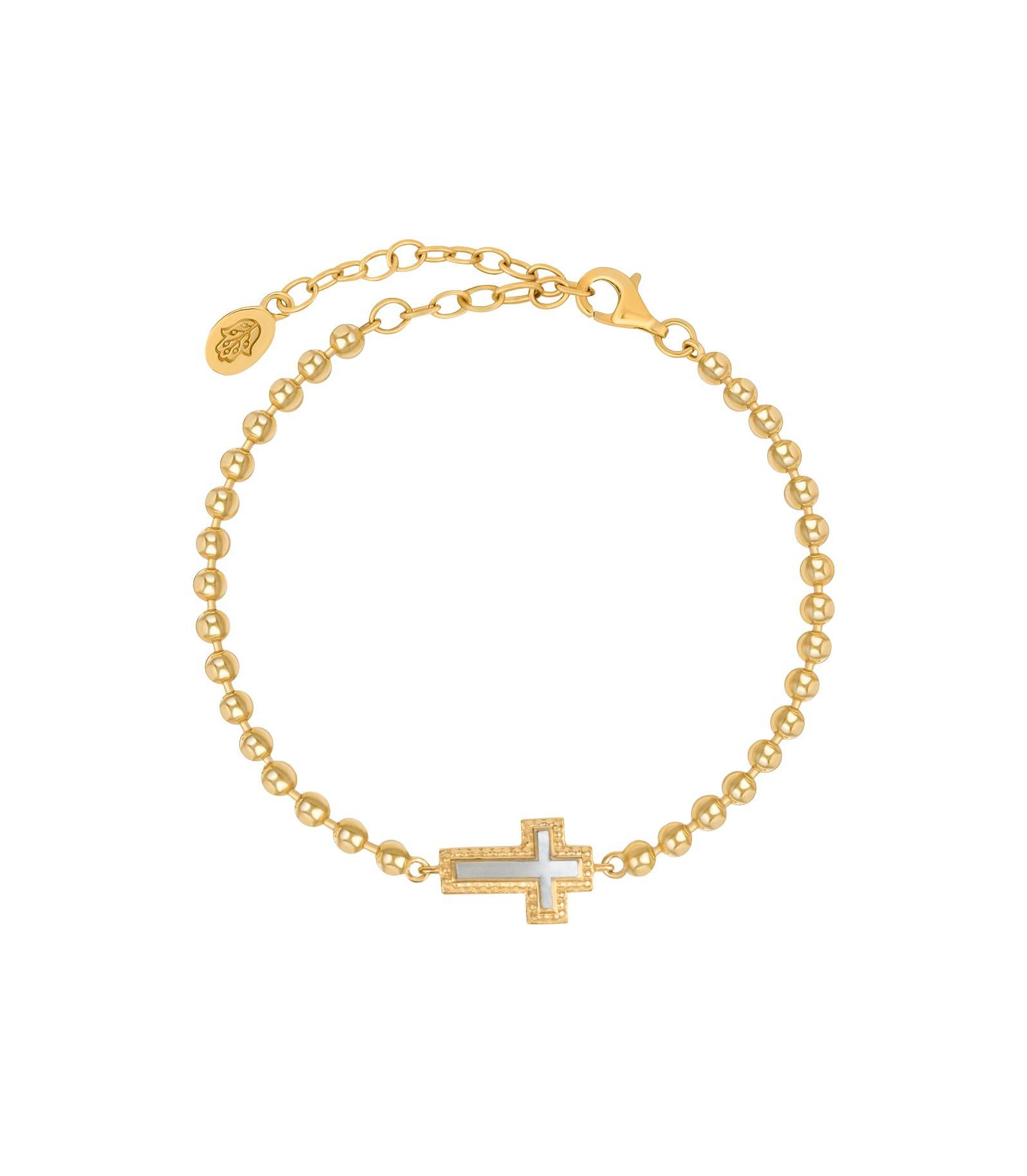 Браслет Karma and Luck Mother of Pearl Gold Cross Charm