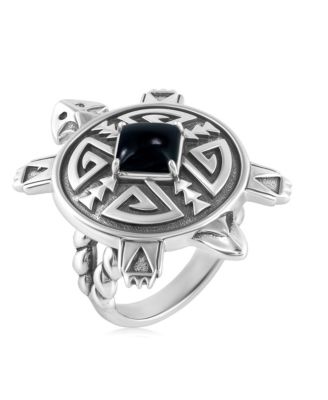 Sterling Onyx Fritz Casuse Split Shank Turtle кольцо, размер 10