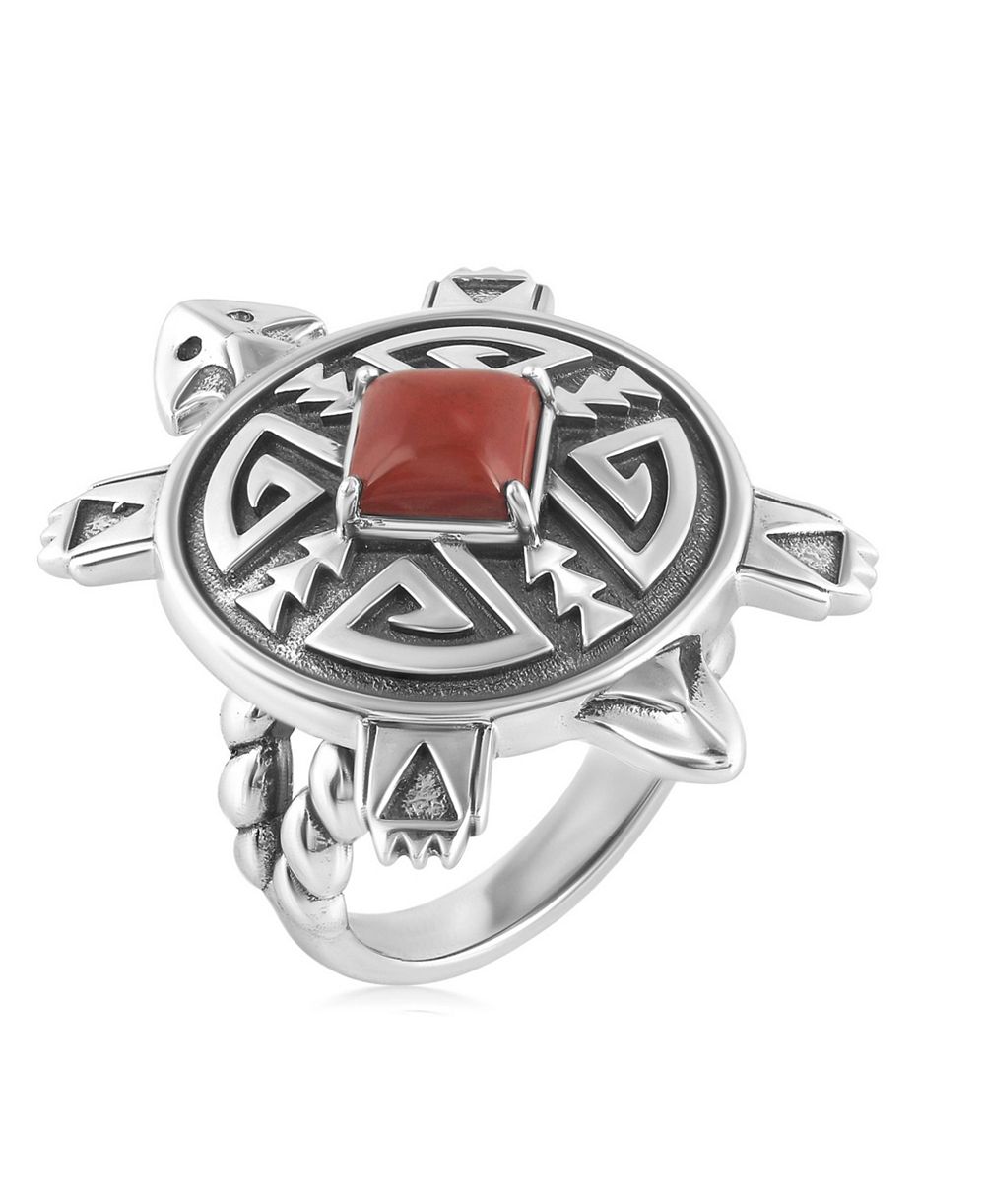 American West Jewelry Jasper Turtle Ring Sterling Silver