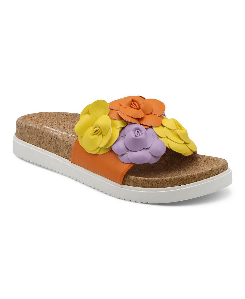 Charles David Womens Phoetic Floral Footbed Slide Sandal