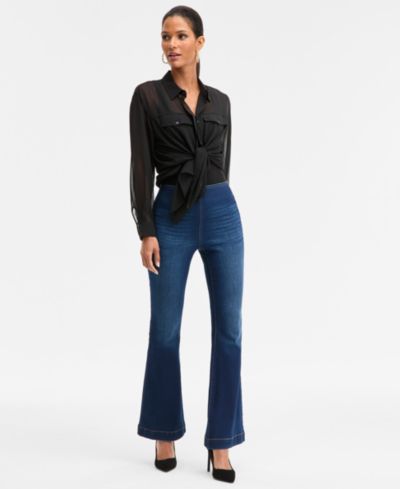 Женские джинсы I.N.C. International Concepts High-Rise Pull-On Flare-Leg