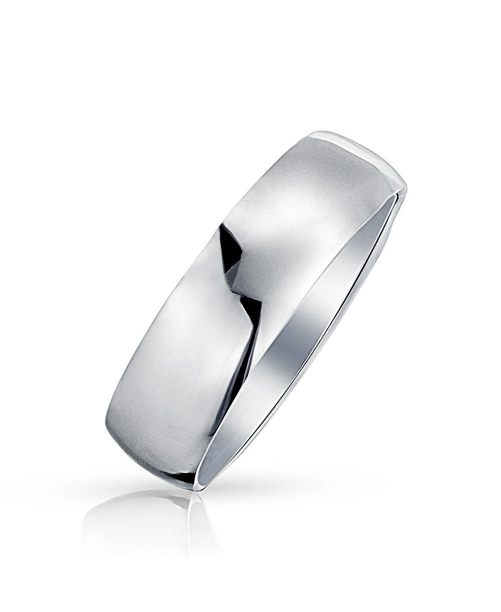 Bling Jewelry Classic Plain Dome Band Ring .925 Sterling Silver Comfort Fit 7MM