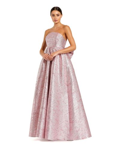 Mac Duggal Женское вечернее платье с металлическим блеском и бантом