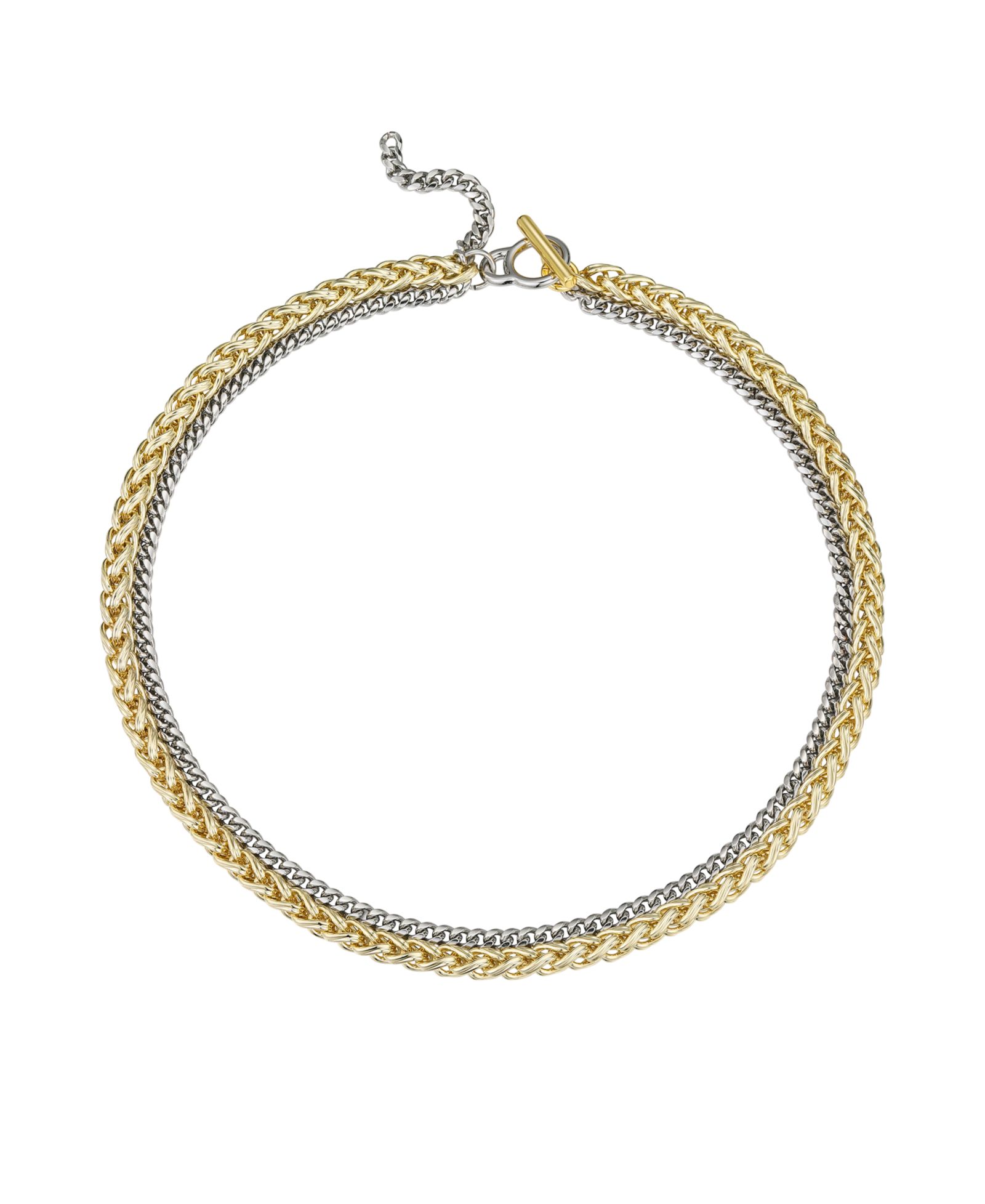 Золотая цепочка Two-Tone Textured 14K Gold Plate ожерелье