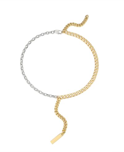 Ожерелье Macy's Two-Tone Chain Textured 14K Gold Plate