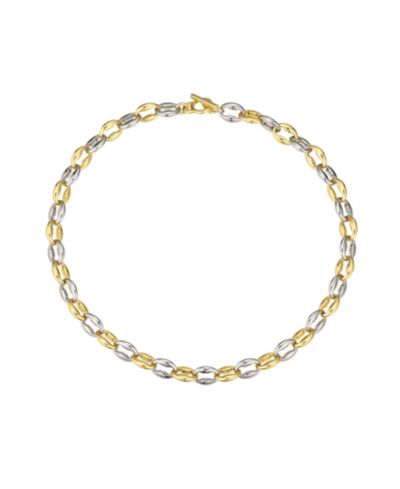 Macy's Ожерелье с текстурированной двухцветной цепочкой 14K Gold Plate