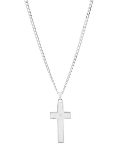 Колье Steeltime Unisex Cuban Superflat Chain and Lord's Prayer Cross Pendant