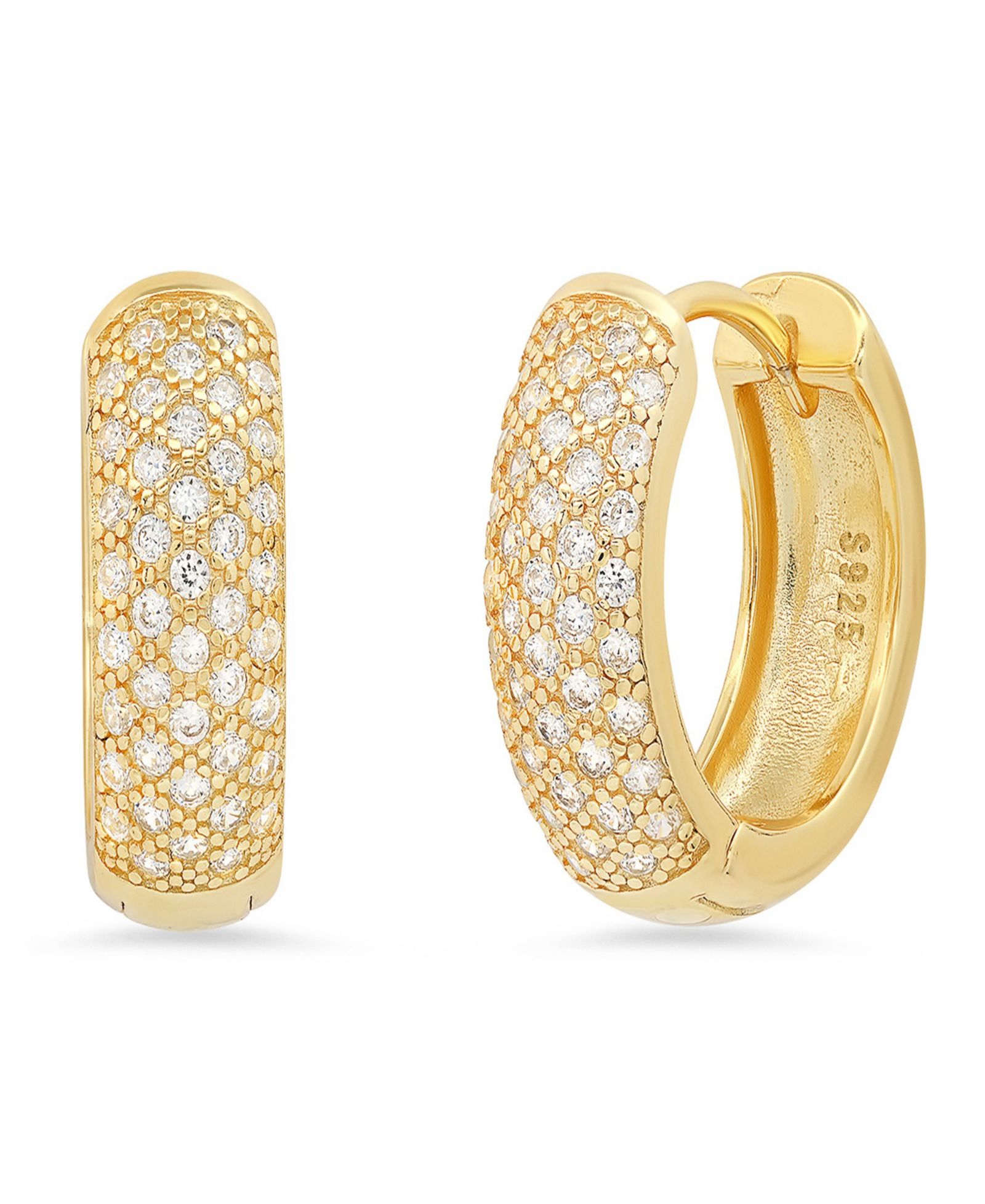 Женские серьги Steeltime Simulated Diamonds Rounded Huggie