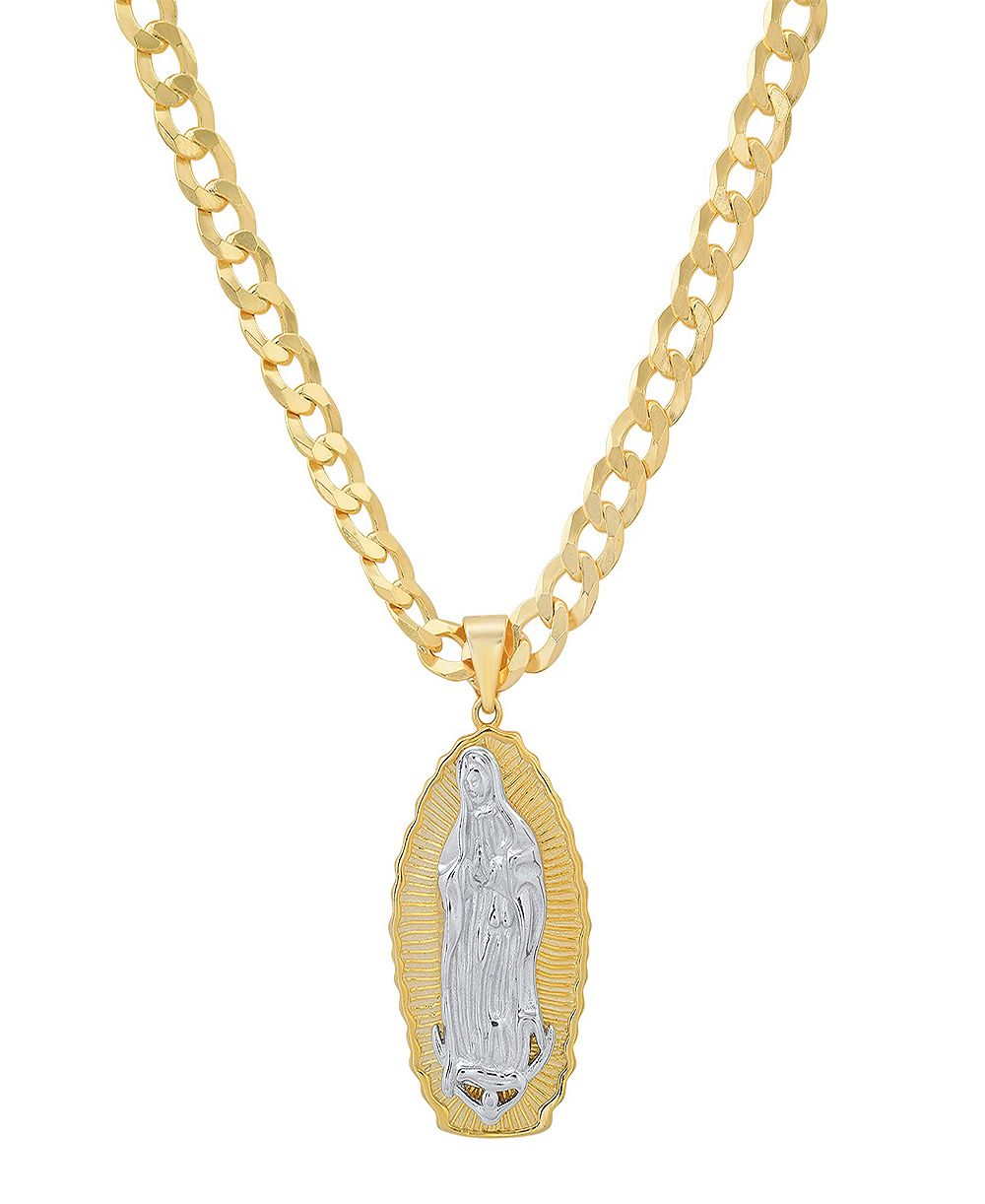 Унисекс подвеска STEELTIME Our Lady Guadalupe на цепочке с позолотой 14K