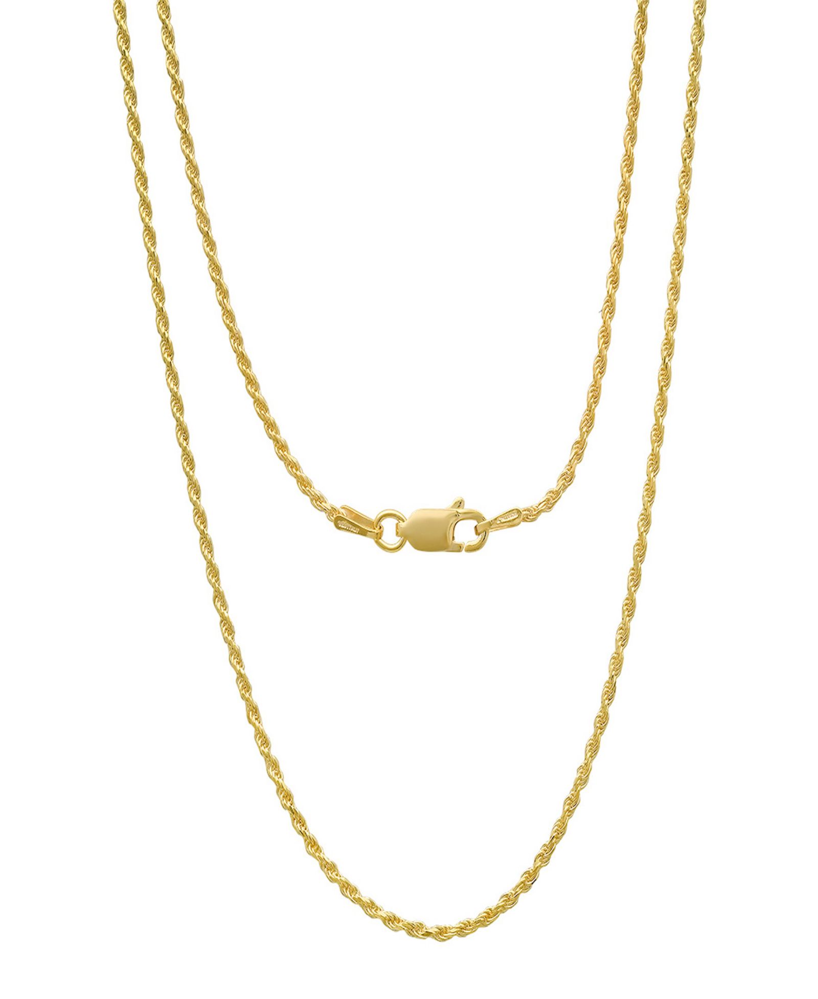 Унисекс ожерелье Steeltime 14K Gold Plated Rope Chain