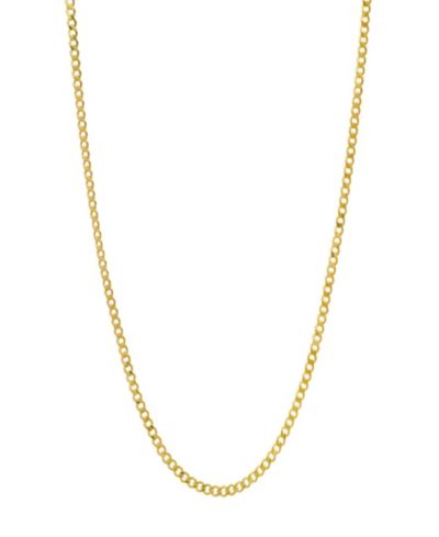 Унисекс ожерелье Steeltime 14K Gold Plated Cuban Flat