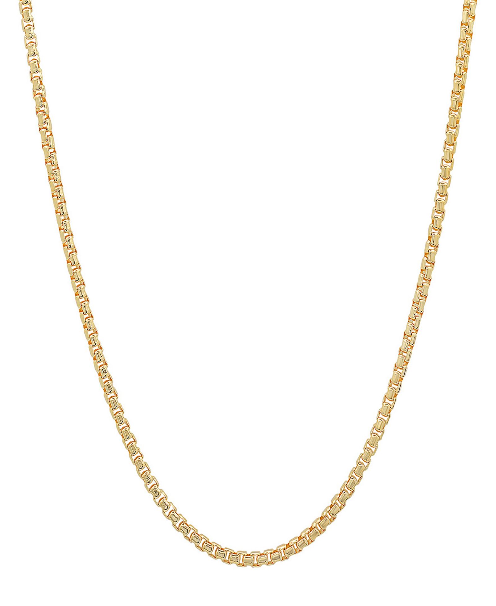 Цепочка ожерелье Steeltime Unisex 14K Gold Plated Box Link