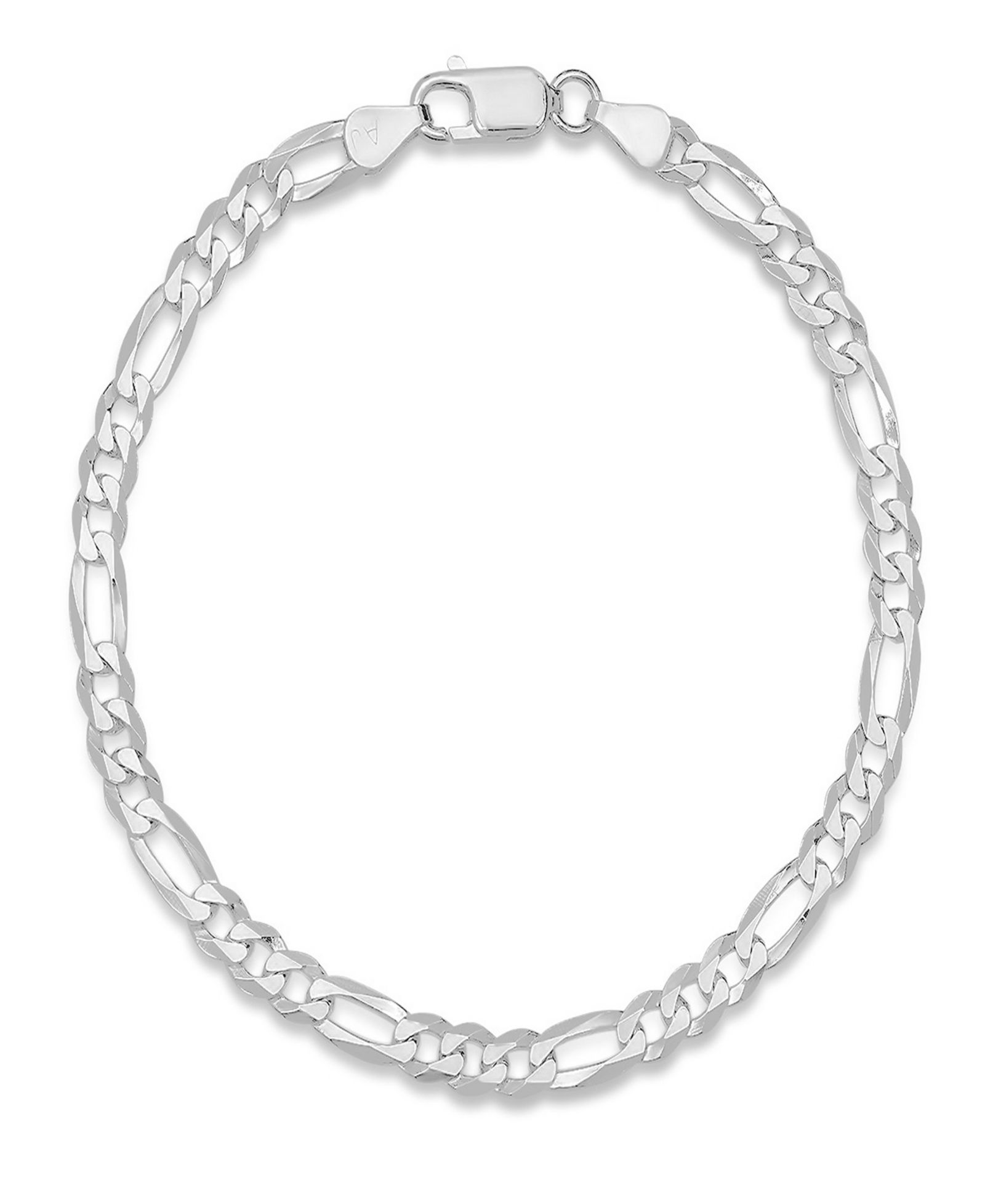 Steeltime Men’s Sterling Silver Figaro Link Chain Bracelet