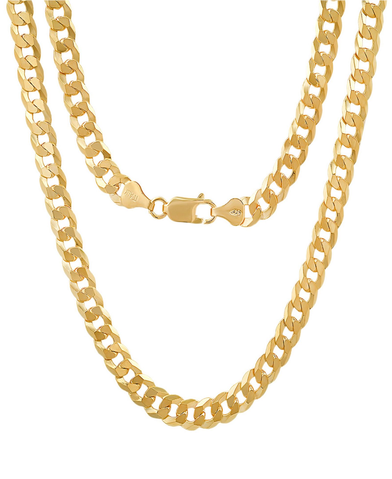 Steeltime Унисекс ожерелье Cuban Superflat с напылением 14K Gold