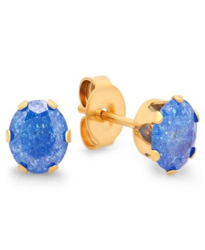 STEELTIME Женские серьги-гвоздики Galaxy Blue Simulated Diamond 18K Gold-Plated Stainless-Steel