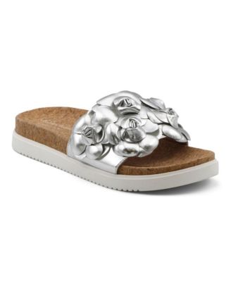 Charles David Womens Phoetic Floral Footbed Slide Sandal