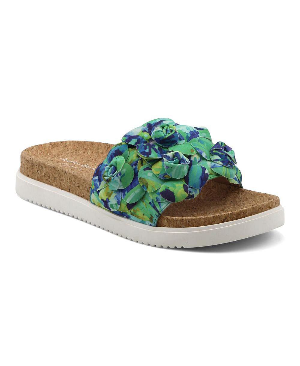 Charles David Womens Phoetic Floral Footbed Slide Sandal