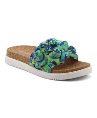 Charles David Womens Phoetic Floral Footbed Slide Sandal
