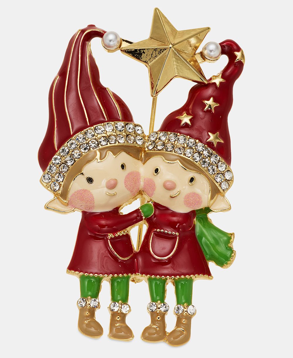 Пин Holiday Lane Crystal & Imitation Pearl Elf