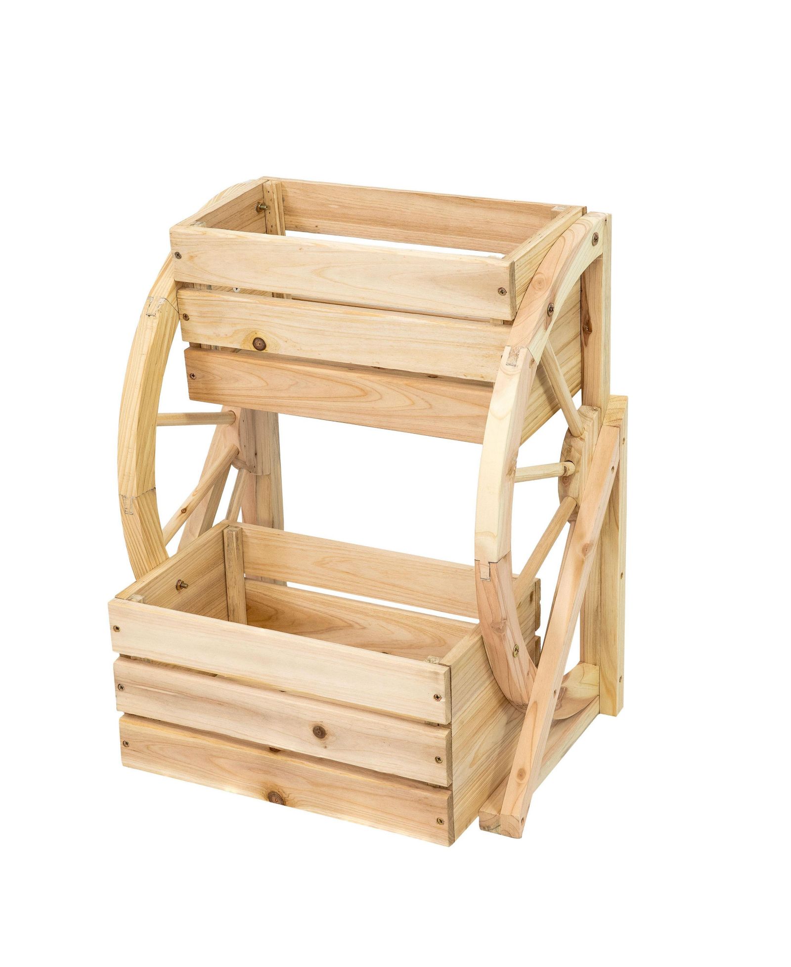 Садовый вазон-колесо из сосны Rustic Fir, 2-tier, Indoor/Outdoor, 19" W x 14.75" D x 23.5" H
