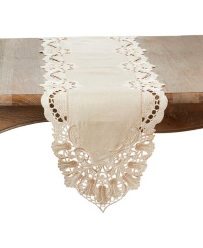 Saro Lifestyle Sheer Beauty Embroidered Table Runner, 16" x 72"