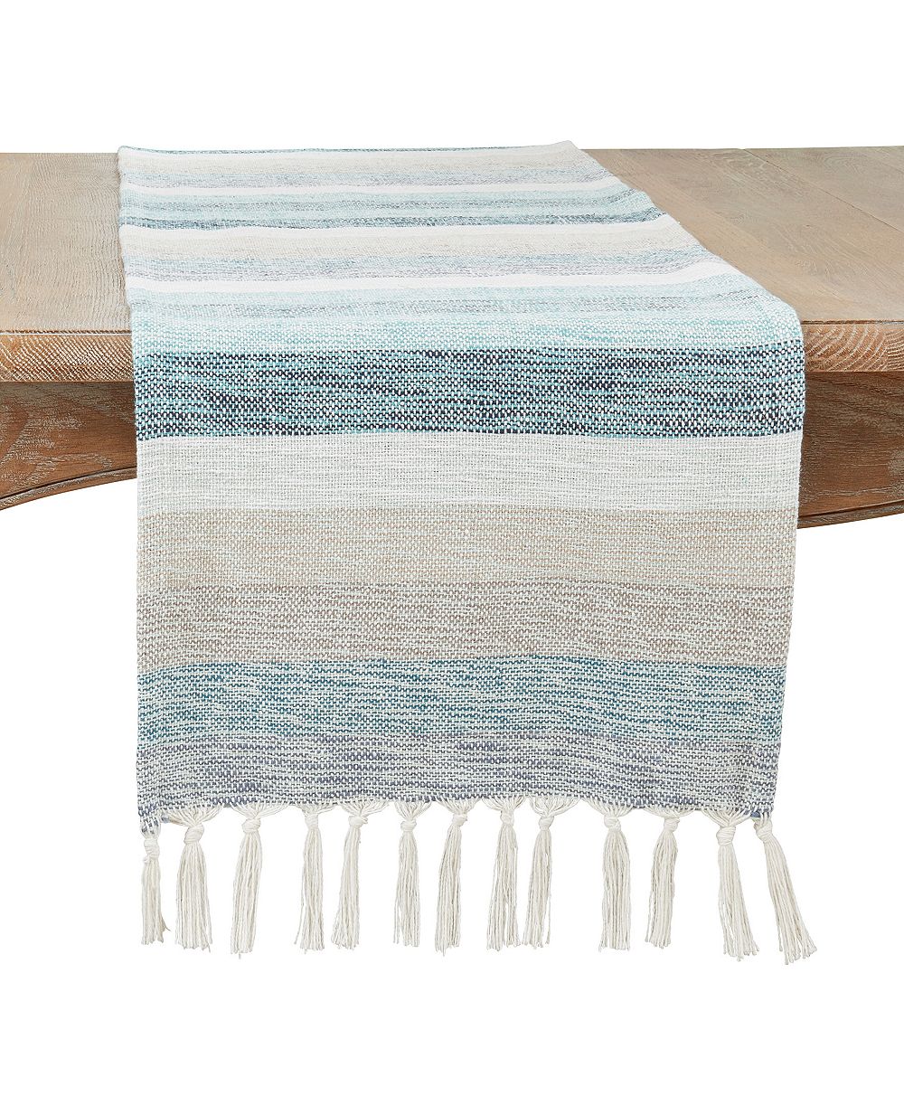 Дорожка для стола Saro Lifestyle Fringed Stripe 16" x 108"