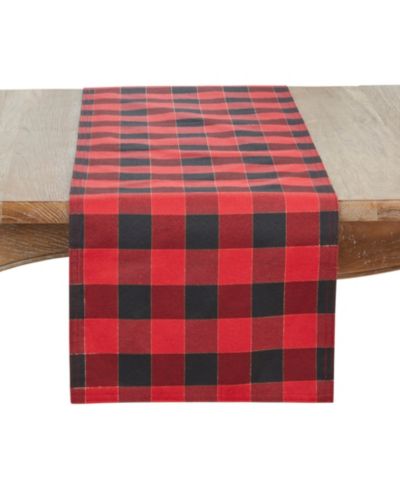 Дорожка на стол Saro Lifestyle Shimmer Stitch Plaid, 16" x 72"