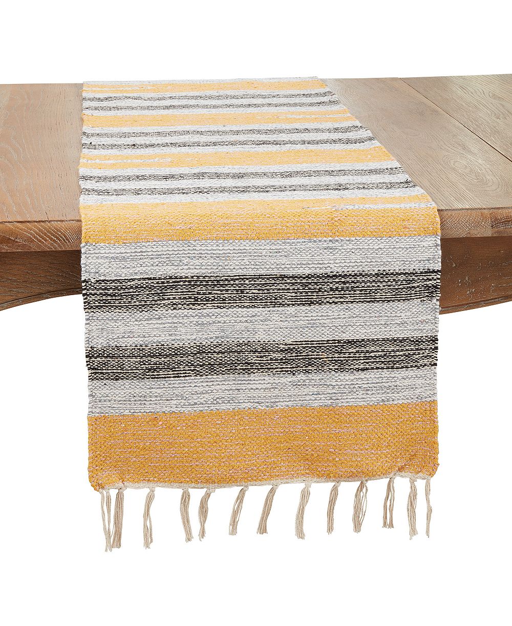 Дорожка на стол Saro Lifestyle Fringe Edge Striped 16" x 90"