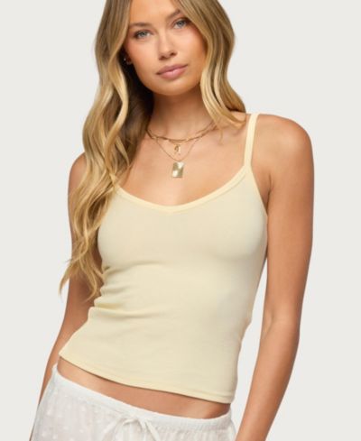 Женский топ Edikted Aspyn V Neck Ribbed Tank Top