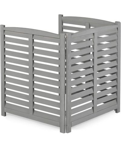 3-Panel Outdoor AC Fence, 32"W x 38"H Wooden Privacy Screen