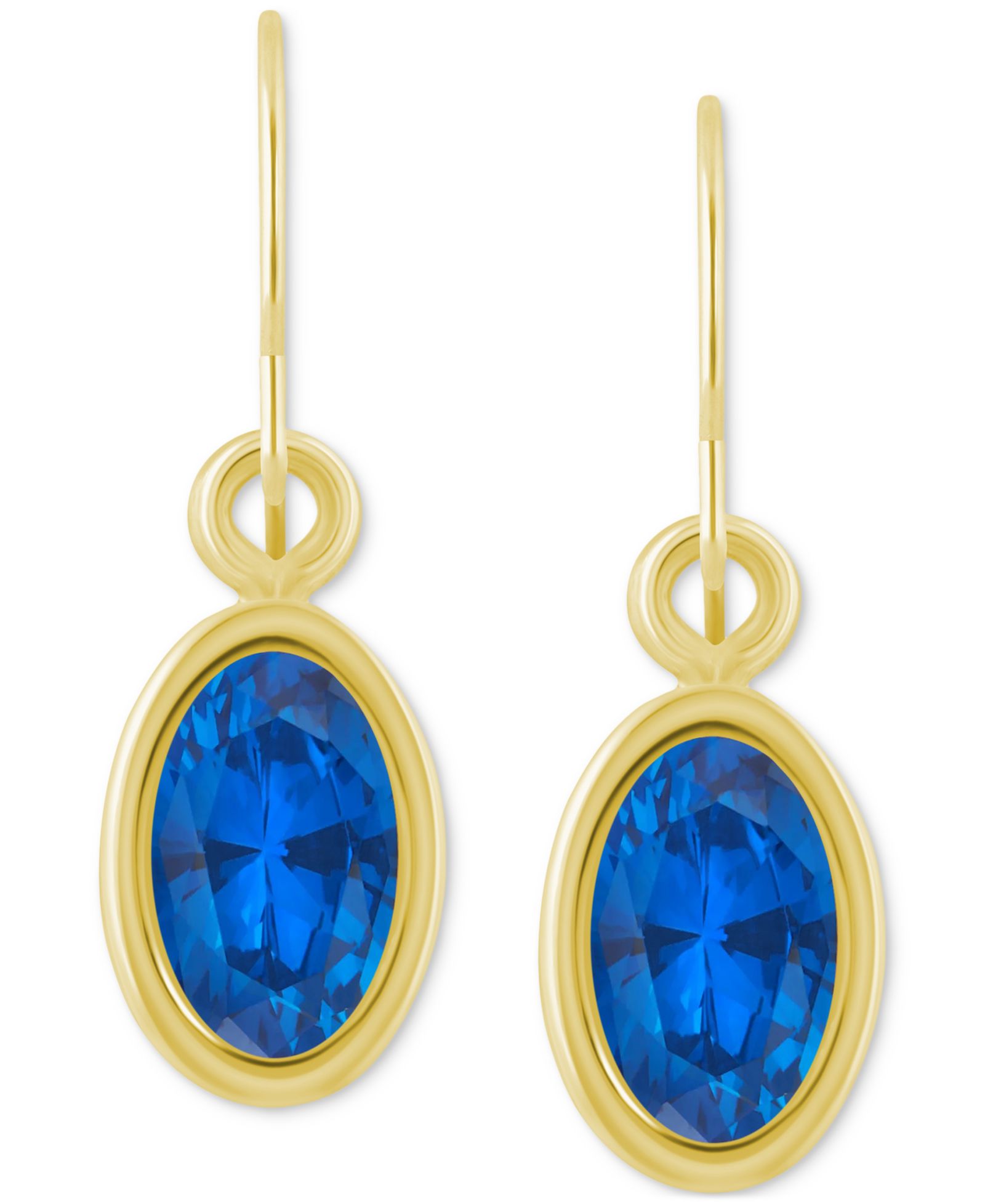 Macy's Oval Gemstone Drop Earrings in 10k Yellow Gold or White Gold