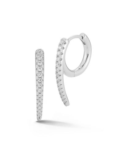 Rachel Zoe Plated Sterling Pave Curve Huggie Hoop Earrings