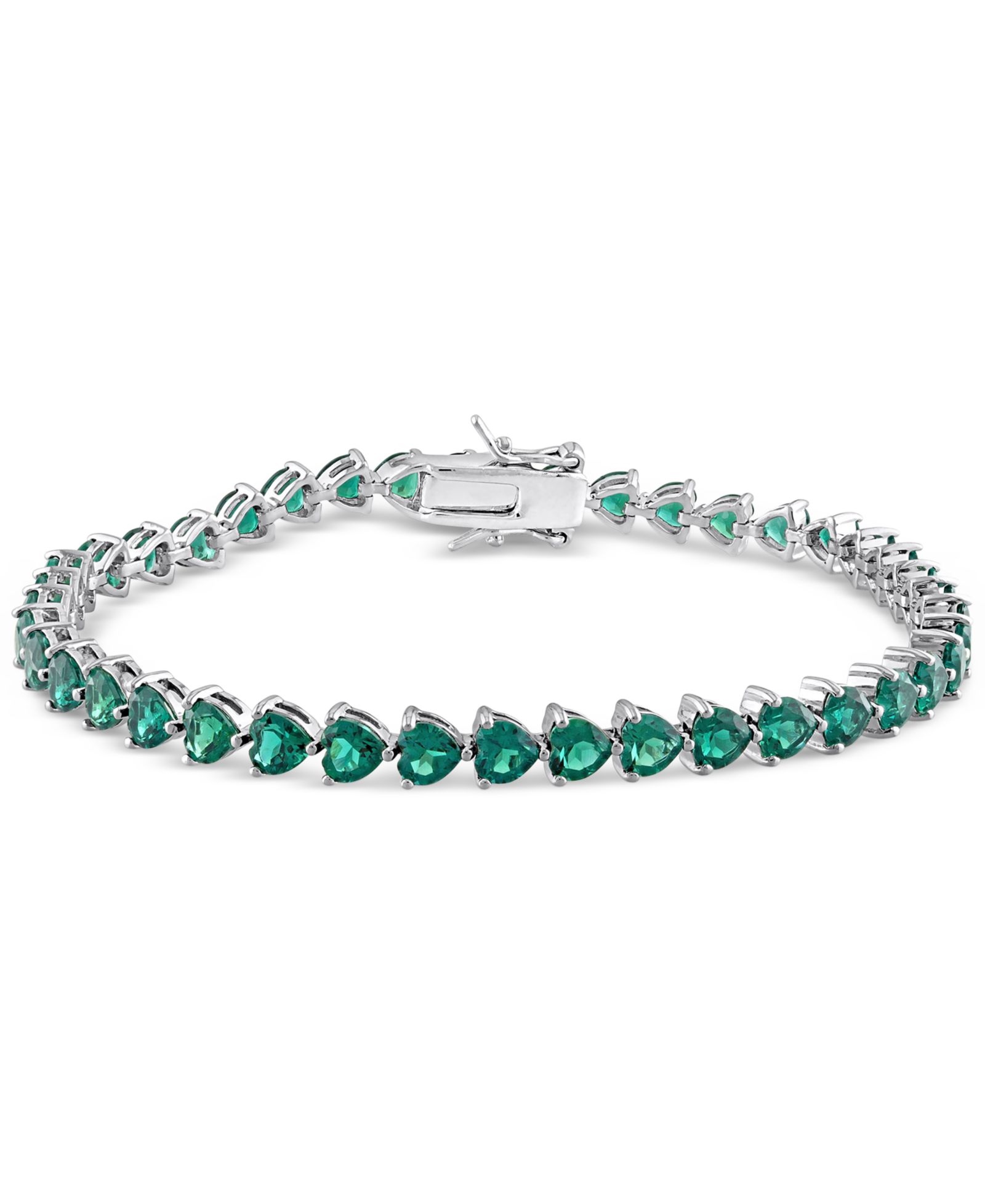 Lab Created Emerald Flex Bracelet (9-3/8 ct. t.w.) in Sterling Silver